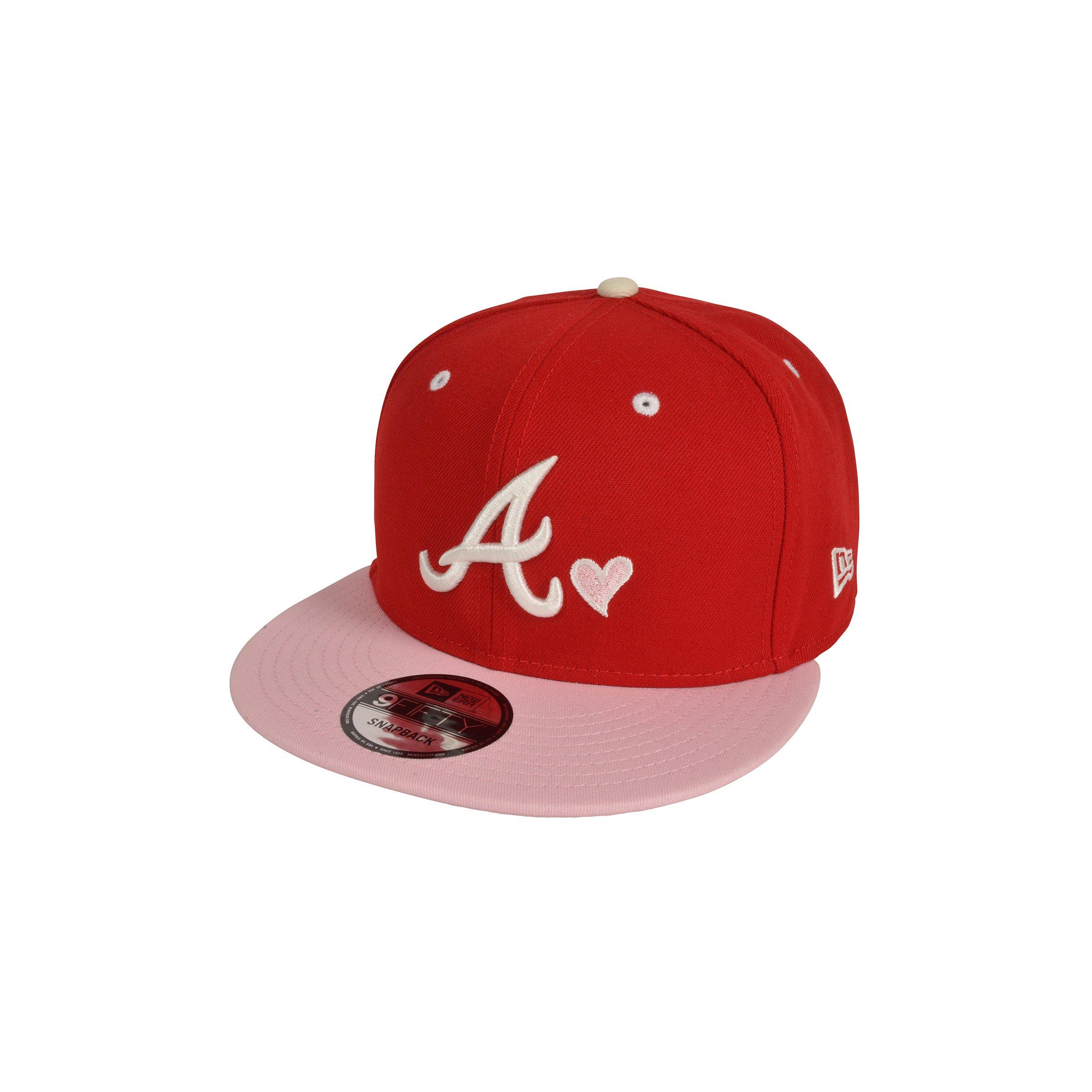 New Era Atlanta Braves 9FIFTY VDay Snapback Hat-Red/Pink